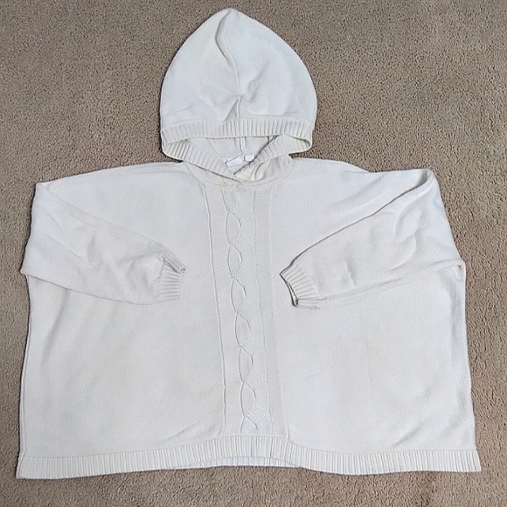 Gap Kid's Oversized Ivory Cable‎ Knit Hoodie